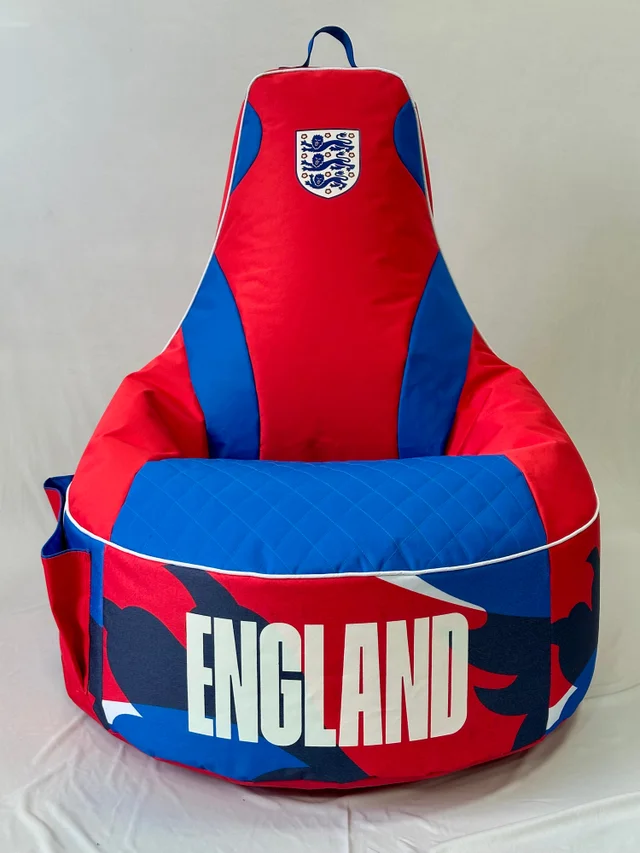 Kaikoo England FA Football Large XL Gamer Chair Red Print Base