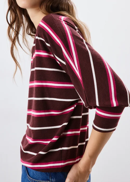Burgundy Striped Soft Knitted Jumper - Extra small Image 4