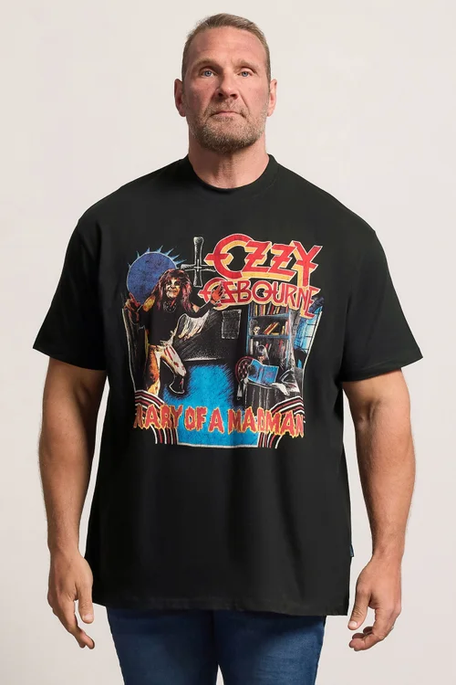 BadRhino Black Extra Long Ozzy Osbourne Graphic T-Shirt - XL Image 1