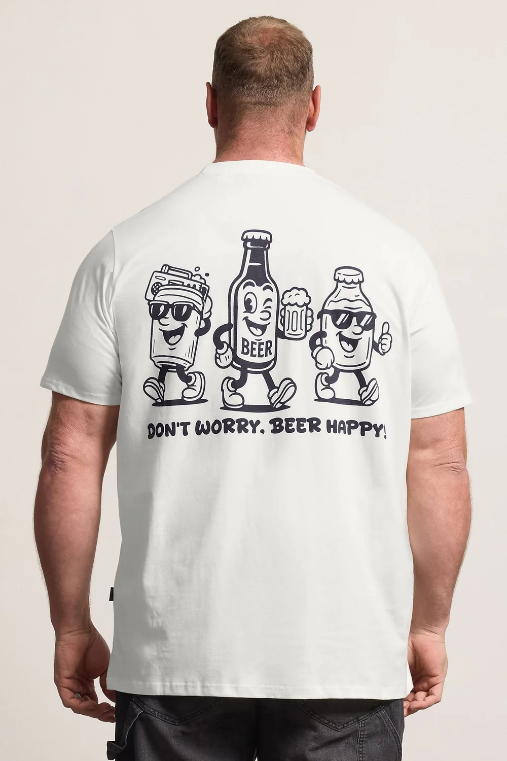 BadRhino White Extra Long 'Beer Happy' Tee - 5-6XL Image 3