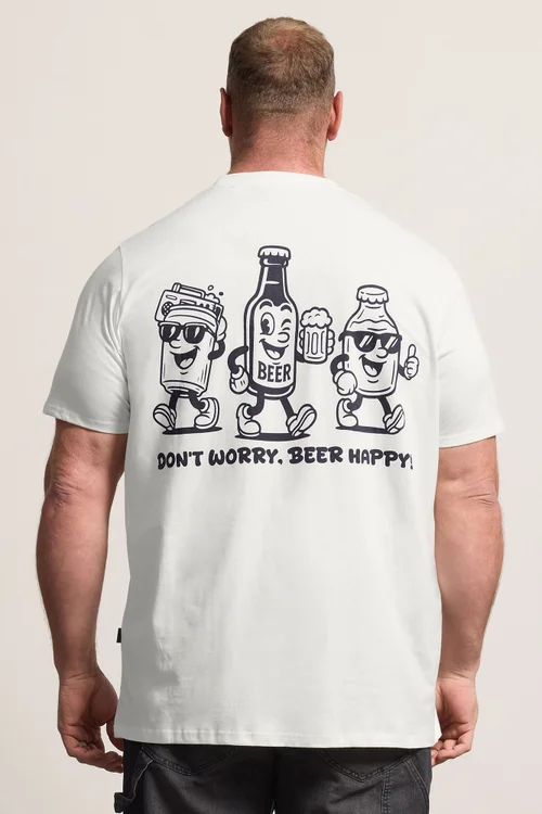 BadRhino White Extra Long 'Beer Happy' Tee - 5-6XL Image 3