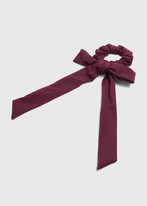 Souluxe Burgundy Bow Scrunchie - One Size Image 2