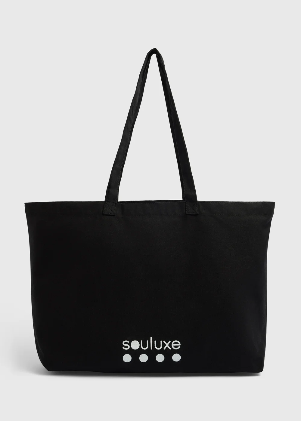 Souluxe Black Canvas Tote Bag Image 1