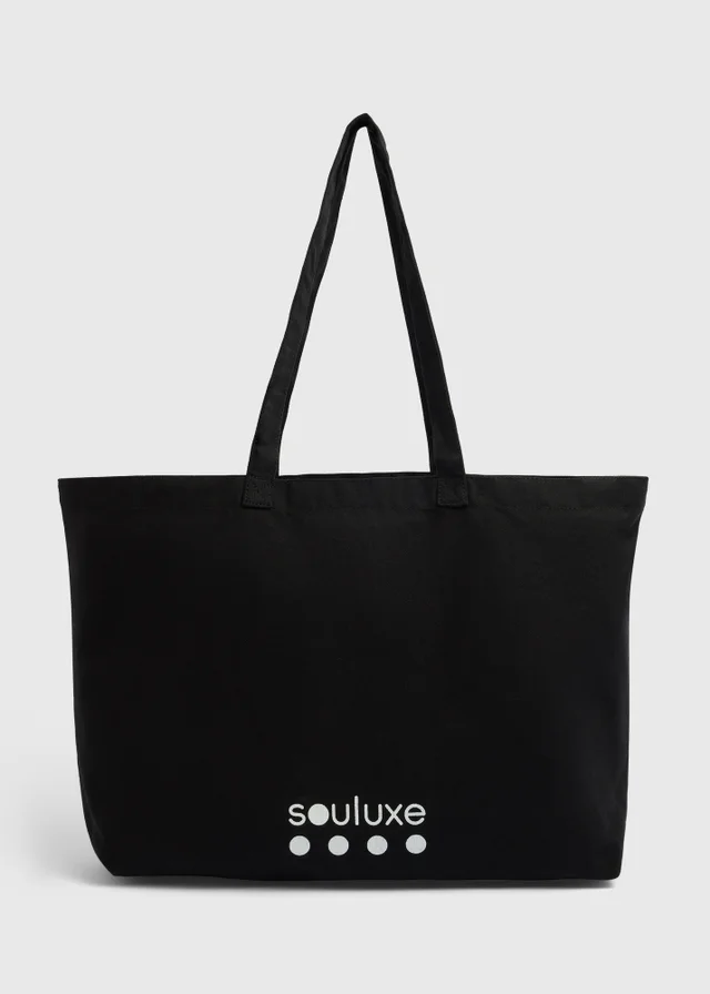 Souluxe Black Canvas Tote Bag