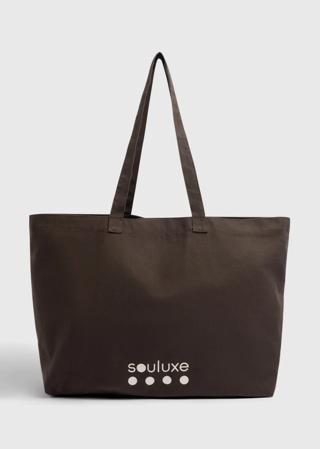 Souluxe Brown Canvas Tote Bag