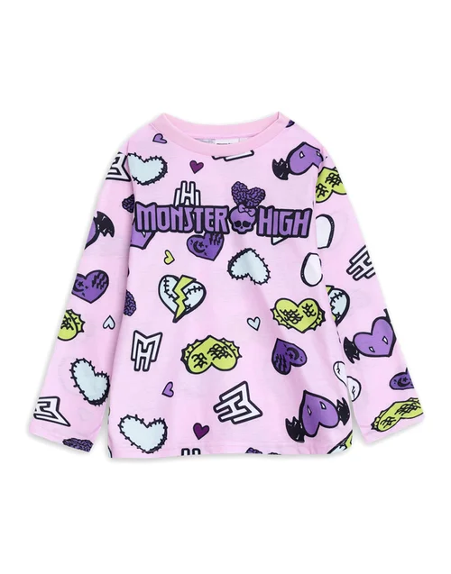 Vanilla Underground Monster High Girls Multicoloured Hearts Long Sleeve Long Leg Pyjama & Jumper 3 Piece Set (3-14 Years) - 13-14 Yrs Image 2