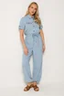 Long Tall Sally Blue Denim Utility Elasticated Waistband Jumpsuit - 18 Image 2