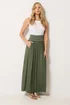 Long Tall Sally Olive Green Embroidered Waist Maxi Skirt - 16 Image 3