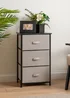 Scottish Everlastings 3 Drawer Black Cabinet with Beige Fabric Drawers - One Size Image 1