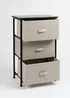 Scottish Everlastings 3 Drawer Black Cabinet with Beige Fabric Drawers - One Size Image 2