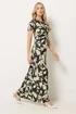 Long Tall Sally Black Floral Twist Front Maxi Dress - 12 Image 2
