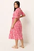 M&Co Petite Red Ditsy Floral Print Dress - 16 Image 3