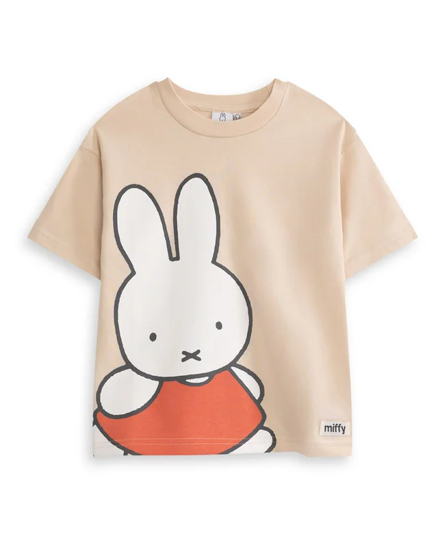 Miffy Girls Beige Character Face Short Sleeved T-Shirt (2-7 Years)