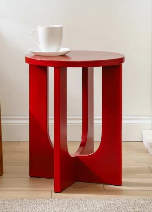 Scottish Everlastings Red Round Side Table - One Size Image 1