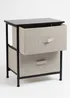 Scottish Everlastings 2 Drawer Black Cabinet with Beige Fabric Drawers - One Size Image 3
