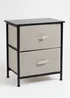 Scottish Everlastings 2 Drawer Black Cabinet with Beige Fabric Drawers - One Size Image 2