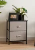 Scottish Everlastings 2 Drawer Black Cabinet with Beige Fabric Drawers - One Size Image 1