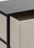Scottish Everlastings 2 Drawer Black Cabinet with Beige Fabric Drawers - One Size Image 4