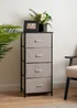 Scottish Everlastings 4 Drawer Black Cabinet with Beige Fabric Drawers - One Size Image 1
