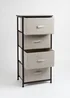 Scottish Everlastings 4 Drawer Black Cabinet with Beige Fabric Drawers - One Size Image 3