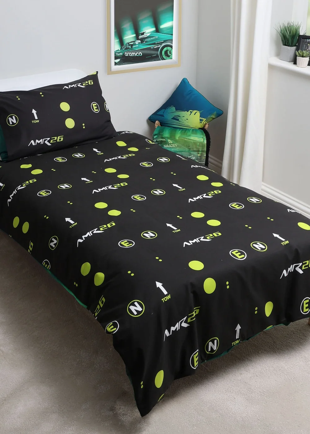 Aston Martin F1 Green Single Duvet Cover Set - Single Image 3