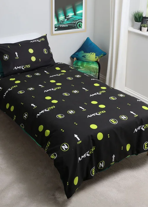 Aston Martin F1 Green Single Duvet Cover Set - Single Image 3