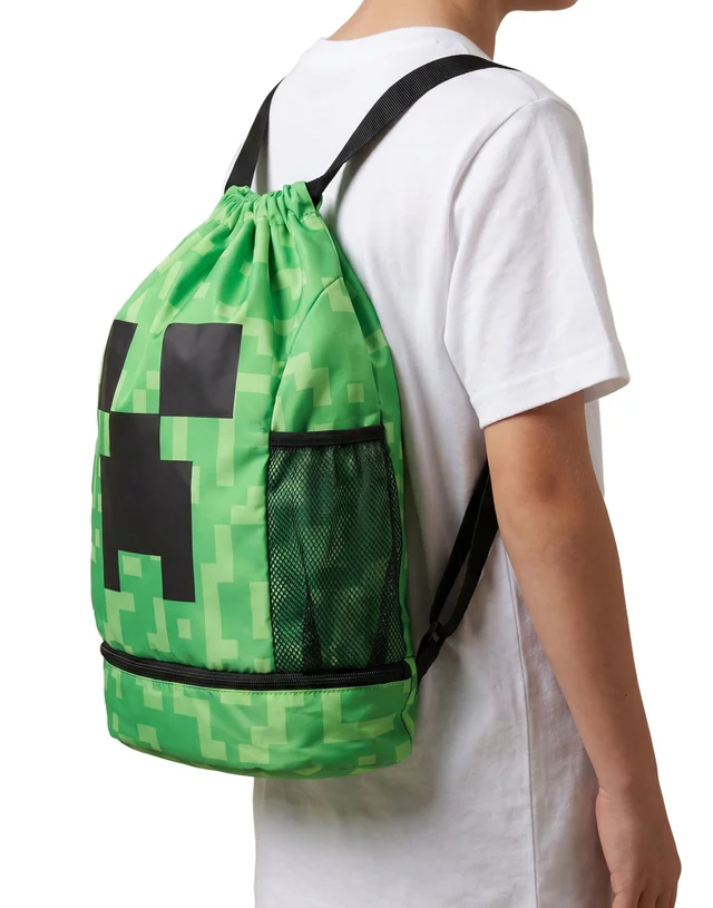 Minecraft Unisex Kids Green Creeper Face Backpack (One Size)