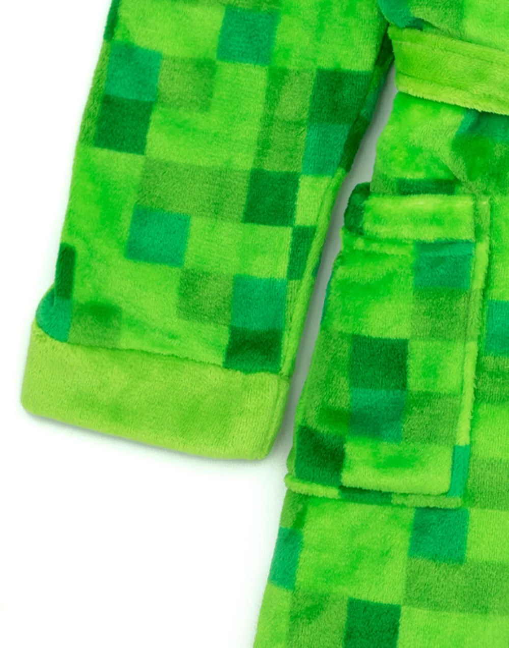 Minecraft Unisex Kids Green Pixel Creeper Novelty Print Bathrobe (5-14 Years) - 5-6 Yrs Image 5