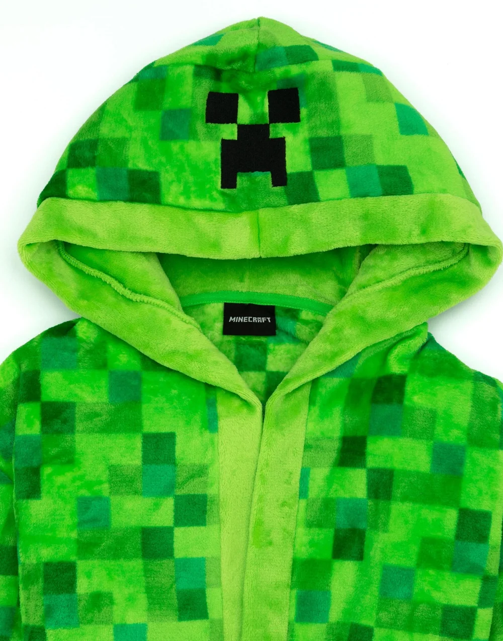 Minecraft Unisex Kids Green Pixel Creeper Novelty Print Bathrobe (5-14 Years) - 5-6 Yrs Image 2