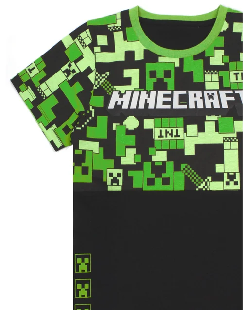 Minecraft Boys Green Camo Short Sleeve Long Leg Pyjama Set (11-12 Years) - 7-8 Yrs Image 5