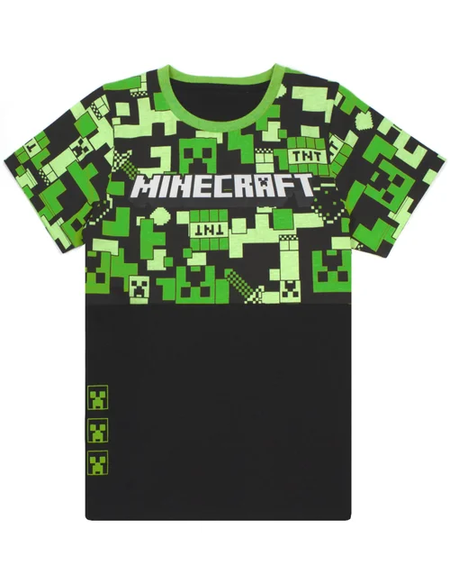 Minecraft Boys Green Camo Short Sleeve Short Leg Pyjama Set (10-11 Years) - 6-7 Yrs Image 2