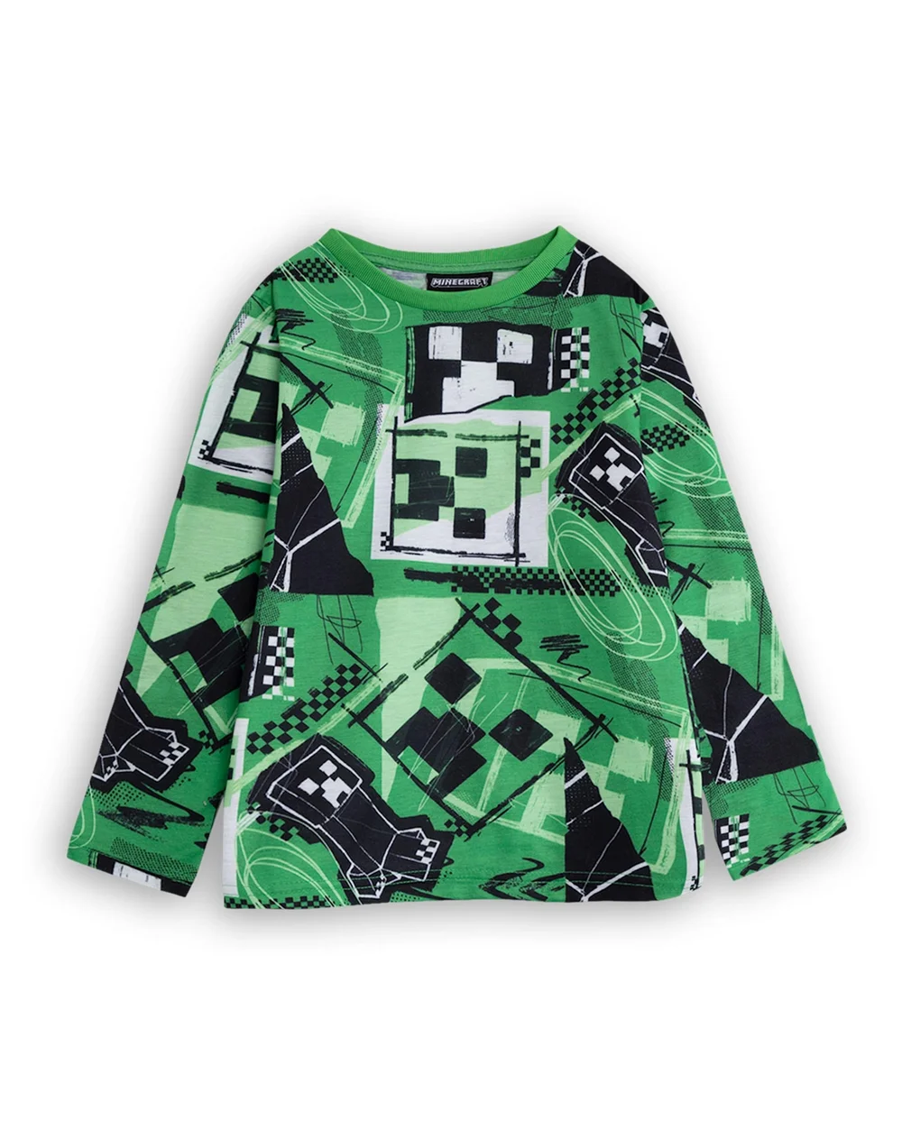 Vanilla Underground Minecraft Boys Green Creeper Long Sleeve Long Leg Pyjama & Jumper 3 Piece Set (5-14 Years) - 7-8 Yrs Image 2
