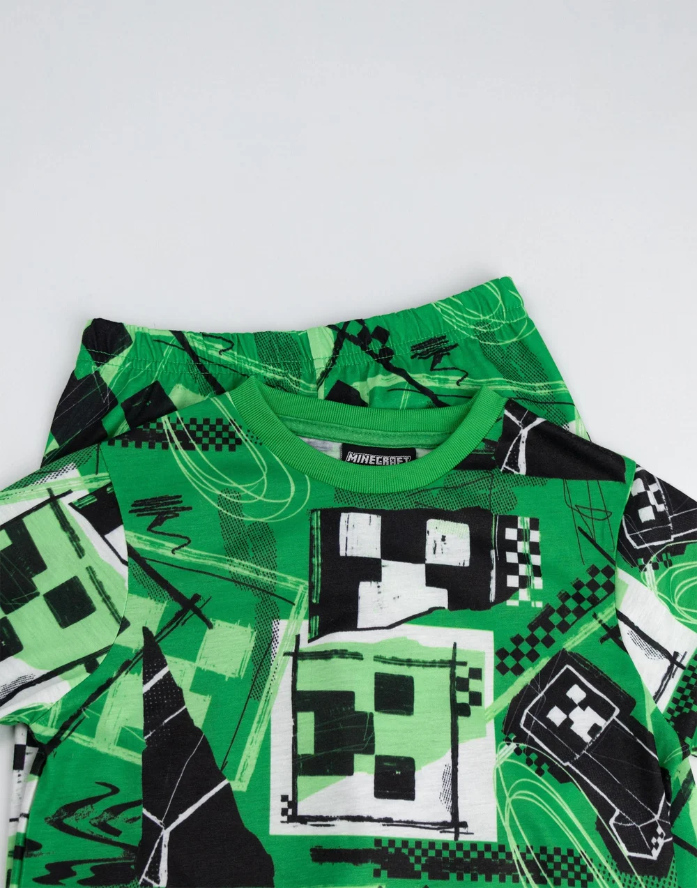 Vanilla Underground Minecraft Boys Green Creeper Long Sleeve Long Leg Pyjama & Jumper 3 Piece Set (5-14 Years) - 7-8 Yrs Image 4