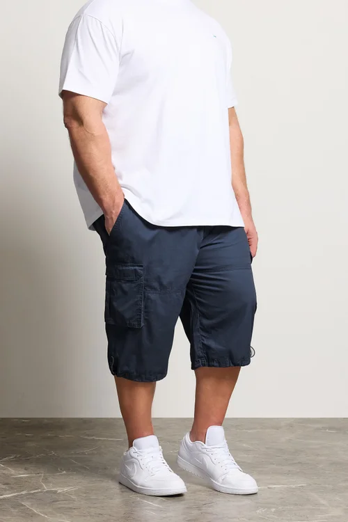 BadRhino Navy Blue Long Length Cargo Shorts - 5-6XL Image 2