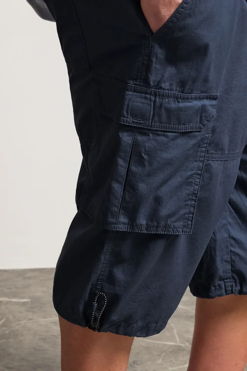 BadRhino Navy Blue Long Length Cargo Shorts - 5-6XL Image 5