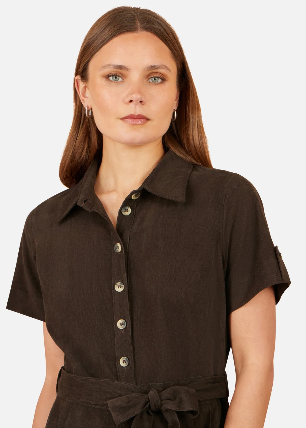 Yumi Brown Cord Relaxed Jumpsuit - 10 Image 3