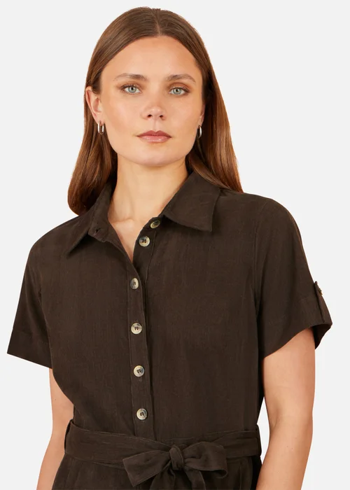 Yumi Brown Cord Relaxed Jumpsuit - 10 Image 3