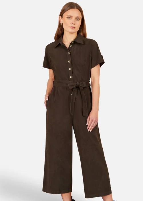 Yumi Brown Cord Relaxed Jumpsuit - 10 Image 1