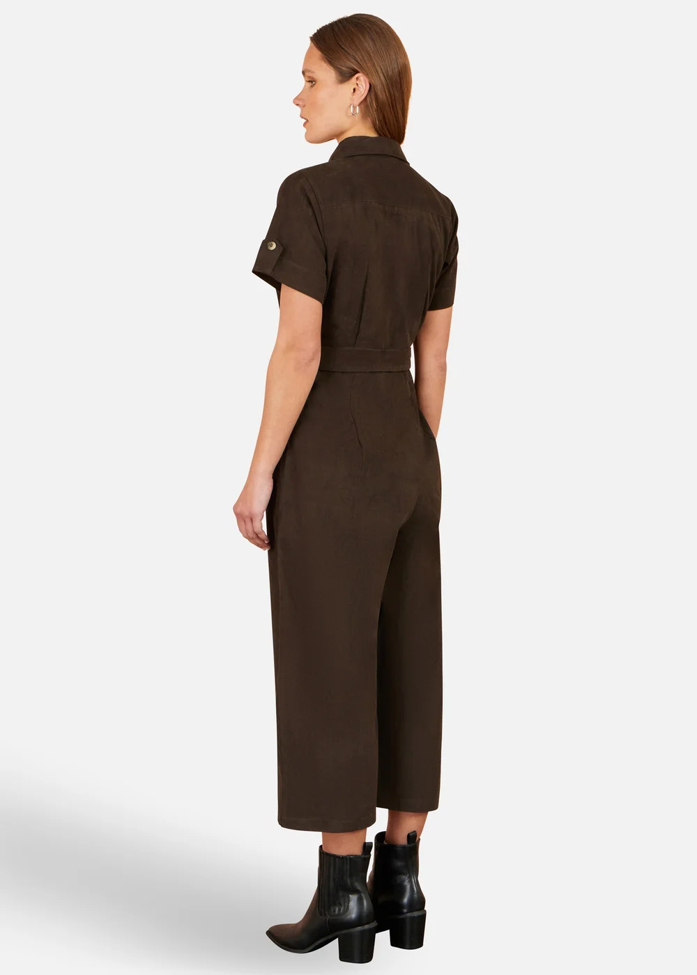 Yumi Brown Cord Relaxed Jumpsuit - 10 Image 2