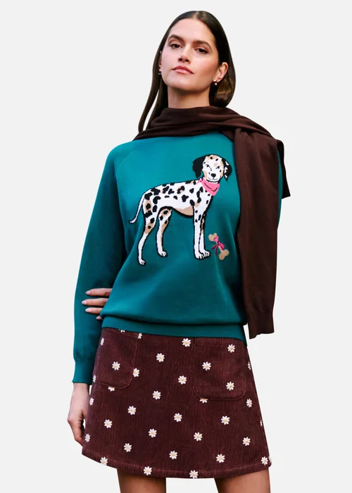 Yumi Brown Daisy Embroidered Cord Mini Skirt - 16 Image 1