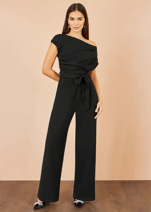 Yumi Black Ruched Stretch Jumpsuit - 16 Image 1
