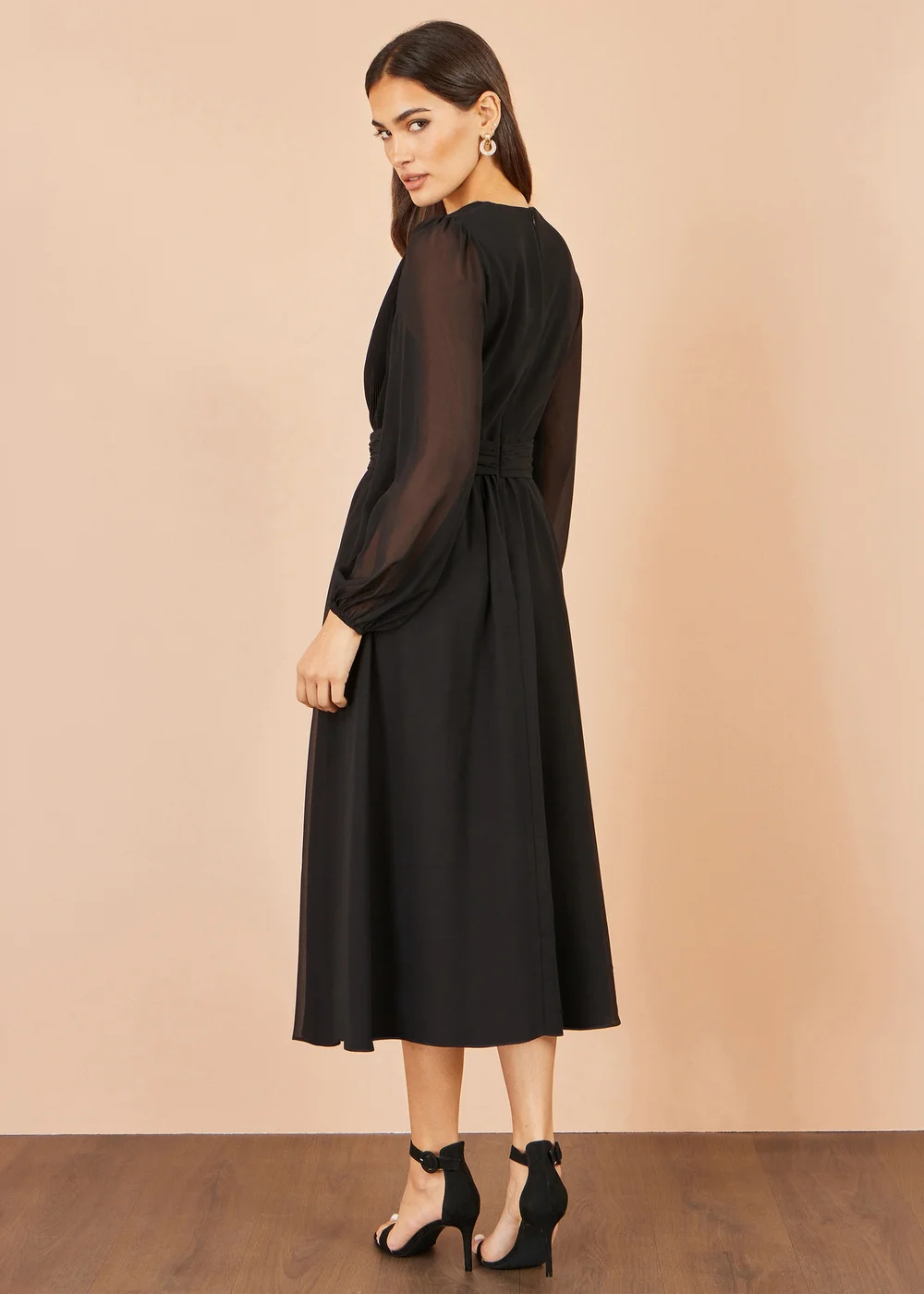Yumi Black Midi Dress With Buckle Detail - 14 Image 3