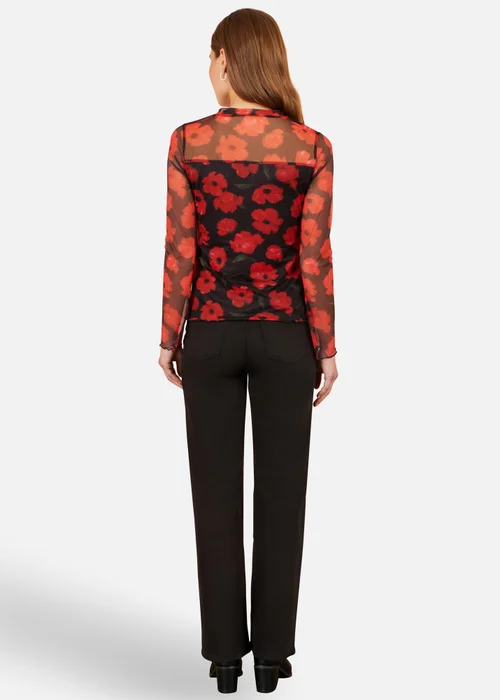 Yumi Black Poppy Mesh Top - 16 Image 2