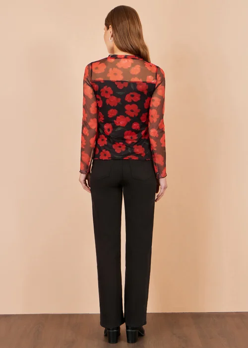 Yumi Black Poppy Mesh Top - 16 Image 2