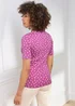 Cotton Traders Light Orchid Wrinkle Free Short Sleeve Spot Scoop Neck Top - 26 Image 3