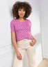 Cotton Traders Light Orchid Wrinkle Free Short Sleeve Spot Scoop Neck Top - 26 Image 2