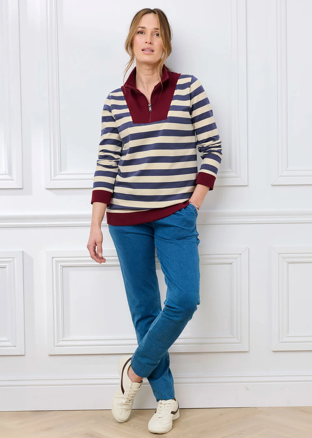 Cotton Traders Airforce Zip Neck Sweatshirt - 12 Image 2