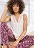 Cotton Traders Ivory Lace Trim Crinkle Vest - 12 Image 1