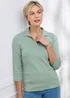 Cotton Traders Iced Mint Wrinkle Free 3/4 Collared Polo Top - 26 Image 2