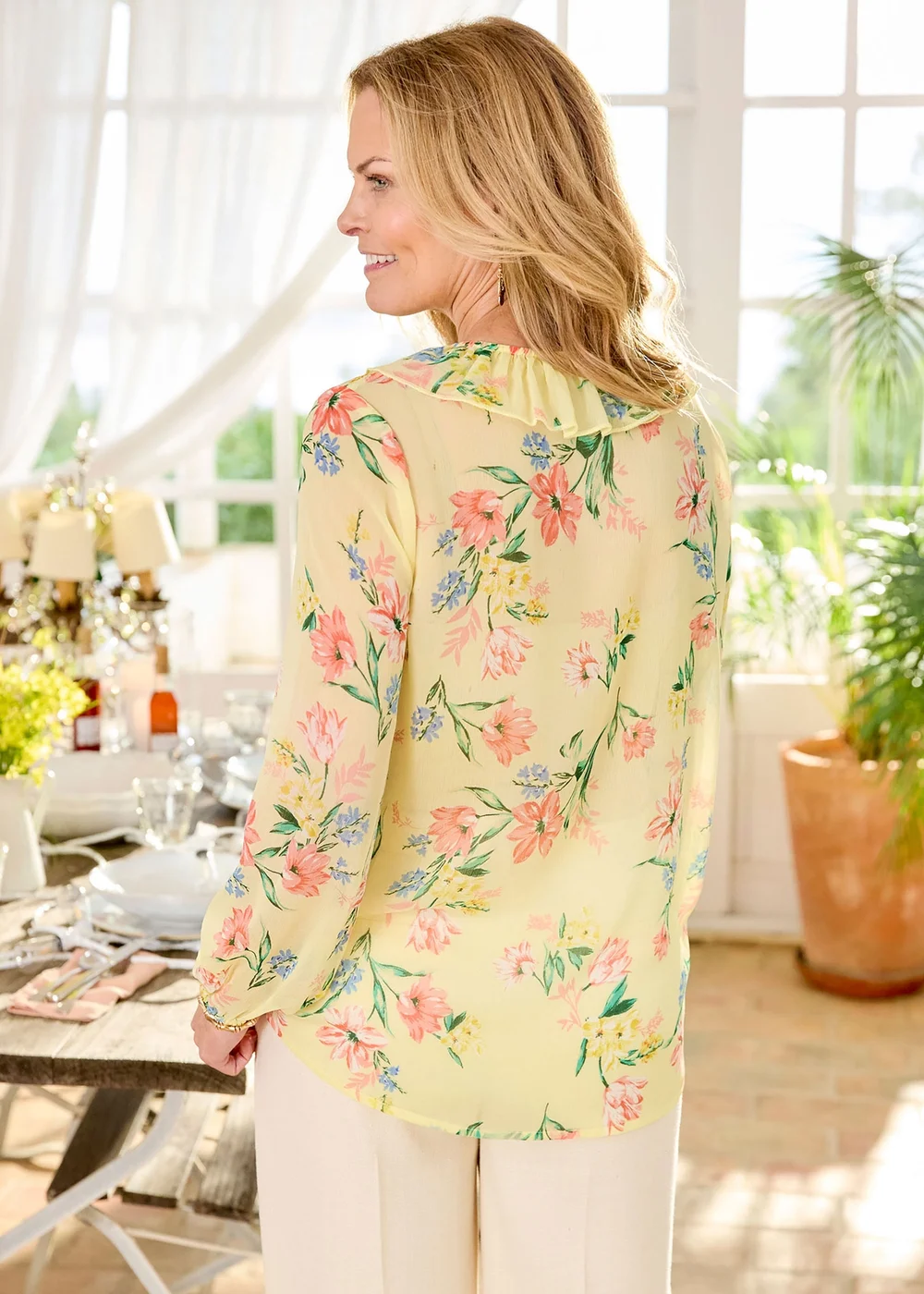 Cotton Traders Soft Yellow Ruffle Blouse - 14 Image 3